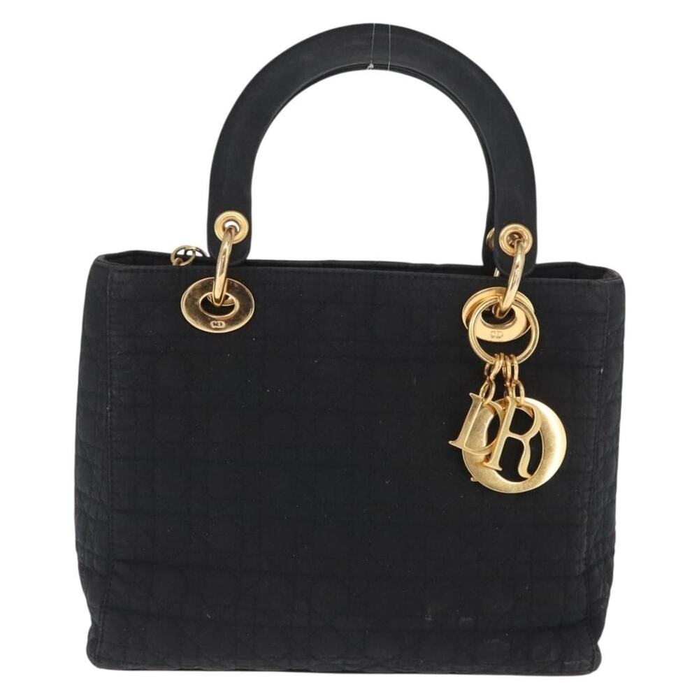 Dior Nylon Lady Dior Cannage Handbag Black